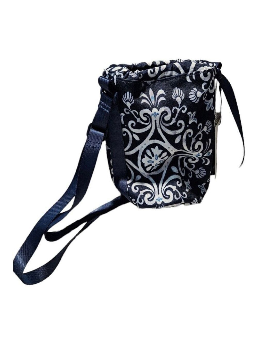 Vera Bradley Women Blue and White Lighten Up Water Bottle Crossbody